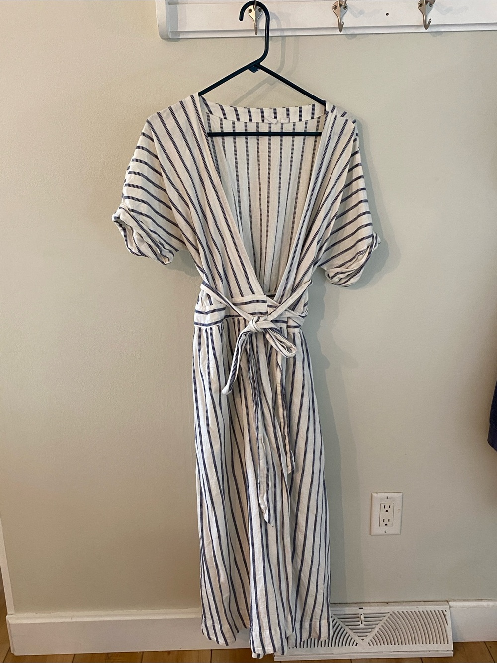 GAP Striped Wrap Dress - Navy & Cream